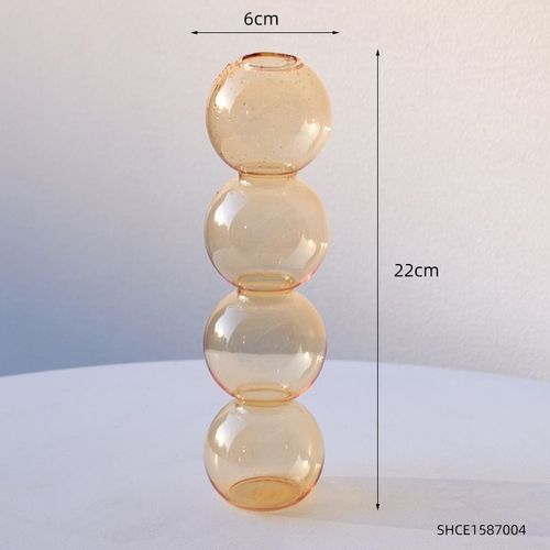 22 cm d'orange - Vase nordique en verre, décoration pour la maison, salon, Terrarium, Pots de fleurs, accessoires décoratifs pour la maison, cadeau