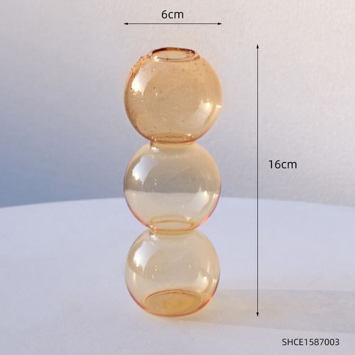 16 cm à hauteur d'orange - Vase Nordique En Verre, Décoration Pour La Maison, Salon, Terrarium, Pots De Fleurs, Accessoires Décoratifs Pour La Maison, Cadeau