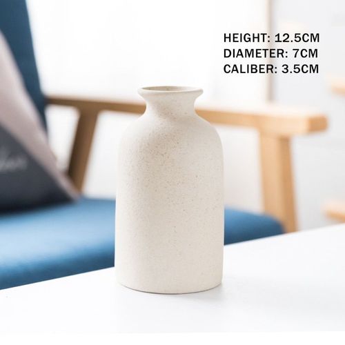 M-beige - Vase Pastoral Nordique en Céramique Simple Givrée de Style Rétro, Décoration'Ameublement Créatif Artisanal pour la Maison