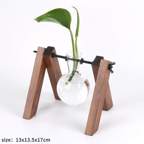 prune - Vases à plantes hydroponiques en bois, Pot de fleur Vintage, Vase Transparent, cadre en bois, plantes de table en verre, décor de bonsaï pour la maison