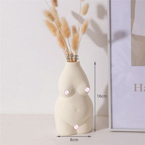 Ivoire - Vases En Céramique En Forme De Corps, Décoration De Maison, Base À Fleurs, Ornements De Bureau, Buste En Porcelaine, Artisanat De Décoration De Salle