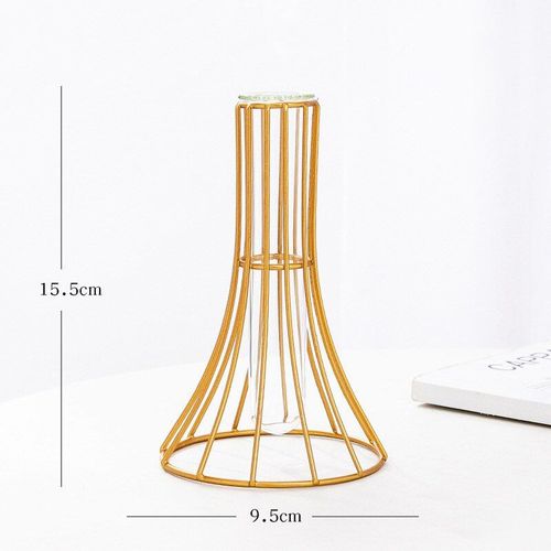 Doré 2 - Vases en verre de Style nordique, cadre en fer Simple, support de Pot de fleur, ornement de bouteille en métal pour décoration de maison