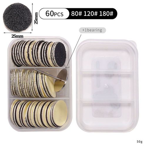 25 Mm - 60 Pièces/Boîte Râpe À Pied 80/120/180 # Lime À Pied Pédicure Enlever La Peau Morte Dissolvant De Callosités Pieds Propre Soin Roulement Et Papier De Verre De Remplacement 