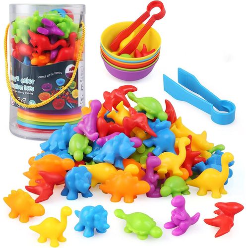 Jeux Montessori 3 Ans, Jouets Pour Comptage Et Tri Numéros Compter Les Dinosaure Jouet Educatif Bébé Classification Des Couleurs