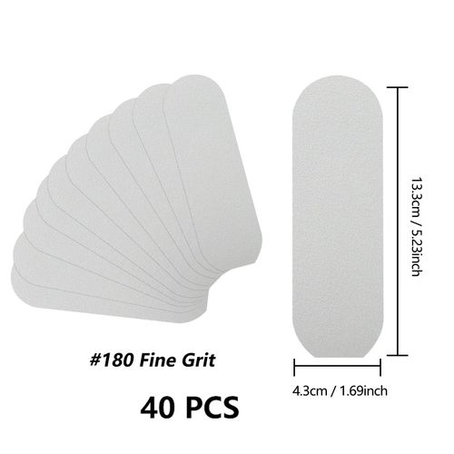 G180-40pcs - Lime De Remplacement Pour Râpe À Pied, 80/180 Grains, En Tissu De Ponçage, Dissolvant De Soins Des Pieds, Poignée En Métal, Silencieux En Acier Inoxydable Pour Pédicure 