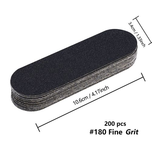 G180-200pcs - Lime De Remplacement Pour Râpe À Pied, 80/180 Grains, En Tissu De Ponçage, Dissolvant De Soins Des Pieds, Poignée En Métal, Silencieux En Acier Inoxydable Pour Pédicure 