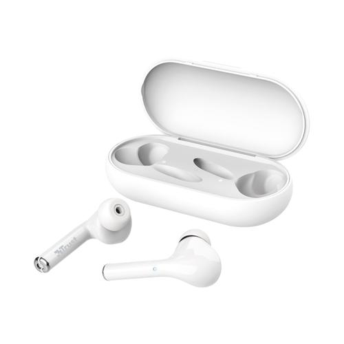 Trust Nika Touch - Écouteurs sans fil avec micro - intra-auriculaire - Bluetooth - blanc