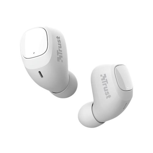 Trust Nika Compact - Écouteurs sans fil avec micro - intra-auriculaire - Bluetooth - blanc