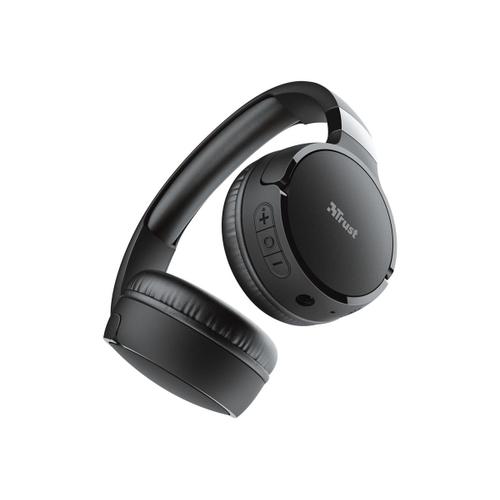 Trust Zena - Écouteurs avec micro - sur-oreille - Bluetooth - sans fil, filaire - jack 3,5mm