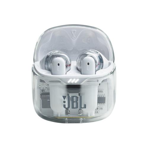 JBL Tune Flex - Ghost Edition - écouteurs sans fil avec micro - intra-auriculaire - Bluetooth - Suppresseur de bruit actif - blanc