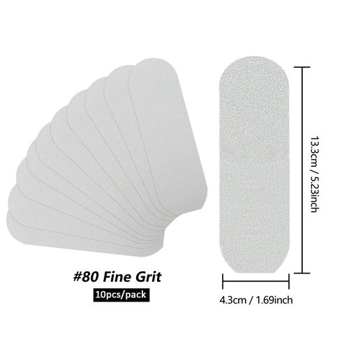 80 Grit Blanc 10pcs - Limes De Remplacement Pour Les Pieds, Soins De Pédicure, Outil De Ponçage, Papier Callosités, Dissolvant De Peau Morte Noire, Massage Des Pieds, 10 Pièces/Paquet 