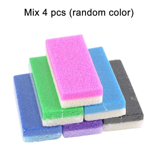 Mélanger 4 Pcs - Pierre Ponce Pour Soins Des Pieds, Bloc De Gommage Pour Callosités Et Talons Durs, Dissolvant De Peaux Mortes Et Sèches, Outil De Salon De Pédicure, Exfoliation, 6 Couleurs 