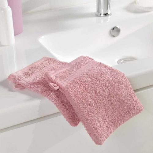 Lot De 2 Gants De Toilette "Tendresse" 15x21cm Bois De Rose