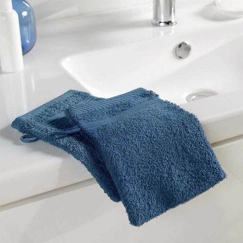Lot De 2 Gants De Toilette "Tendresse" 15x21cm Saphir