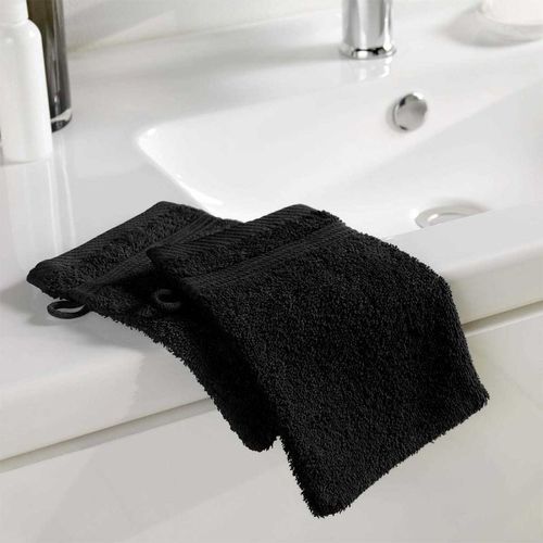 Lot De 2 Gants De Toilette "Tendresse" 15x21cm Noir