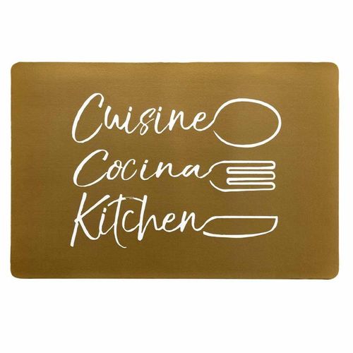 Set De Table Imprimé "Cuisina" 28x43cm Or