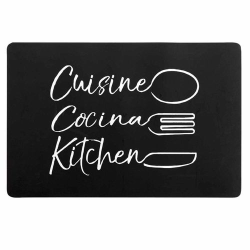 Set De Table Imprimé "Cuisina" 28x43cm Noir