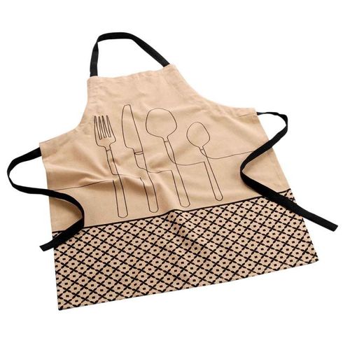Tablier En Coton Recyclé "Cuisiline" 84cm Beige