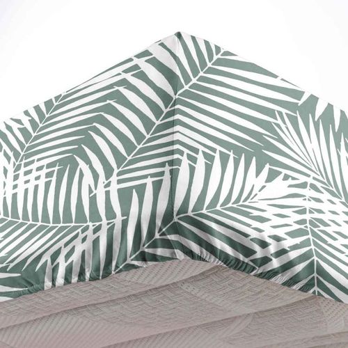 Drap Housse En Coton "Botania" 90x190cm Sauge