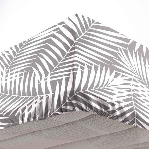 Drap Housse En Coton "Botania" 90x190cm Gris