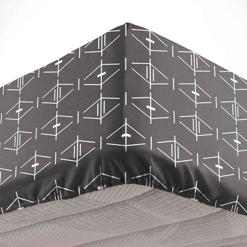 Drap Housse En Coton "Aristide" 140x190cm Anthracite