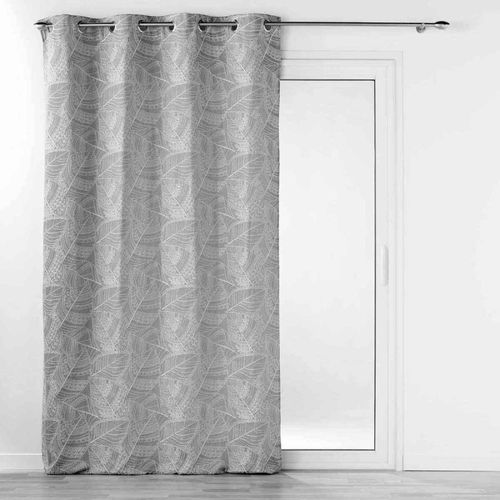 Rideau À ¿Illets Jacquard "Floriss" 140x260cm Gris