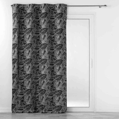 Rideau À ¿Illets Jacquard "Floriss" 140x260cm Noir