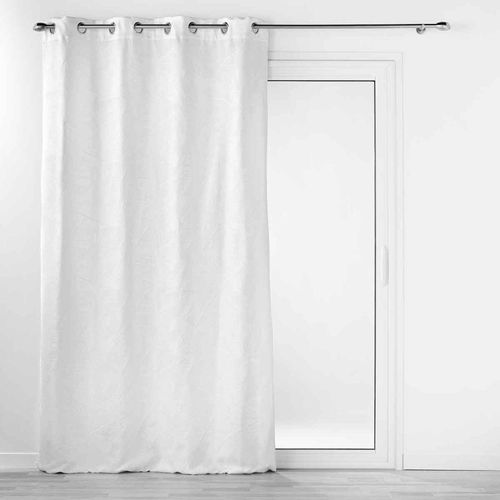 Rideau À ¿Illets Jacquard "Floriss" 140x280cm Blanc