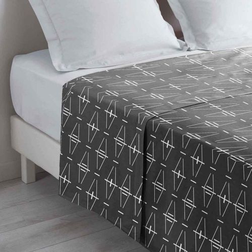 Drap Plat En Coton "Aristide" 180x290cm Anthracite