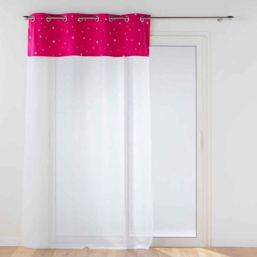 Rideau Voilage Phosphorescent "Moonlight" 140x280cm Fuchsia