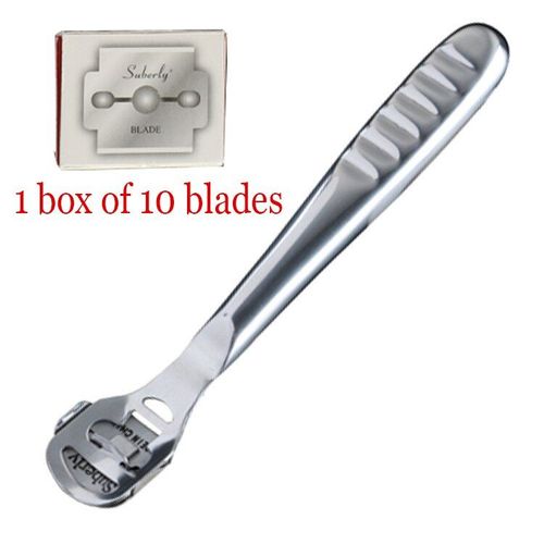 Argent - Soins Professionnels Pour Les Mains Et Les Pieds, Lime, Dissolvant De Cuticules De Maïs, Lame De Rasoir, Pieds Lisses, Pédicure, Calus, Outils De Soins 
