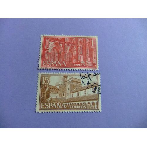 30 Espagne 1959 / Monastère Notre-Dame De Guadalupe / Edifil 1250 + 1252 Fu