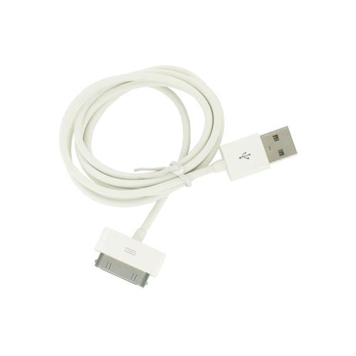 Câble USB blanc pour iPhone 4 & 4S, iPhone 3GS / 3G, iPad 2, iPod Touch, Longueur: 1m avec emballage