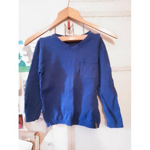 Pull Col V Bleu 6 Ans 3 Pommes.