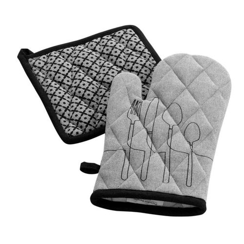 Gant & Manique Coton "Cuisiline" 28cm Gris Chiné
