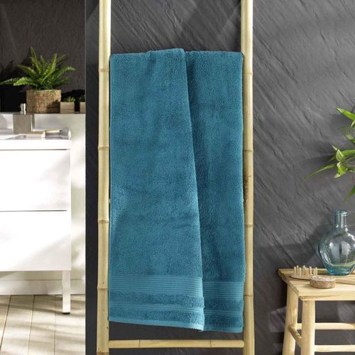 Drap De Douche "Tendresse" 70x130cm Bleu Paon