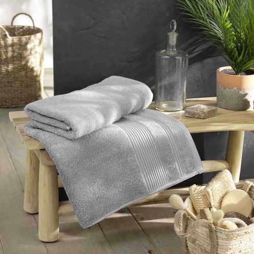 Drap De Bain "Tendresse" 90x150cm Gris Perle