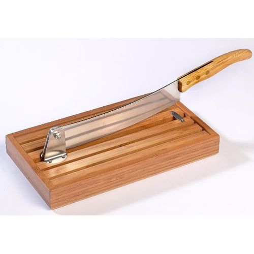 Tranche Pain Avec Plateau Et Couteau 43x17x8,5 Bambou