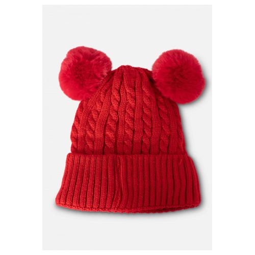 Bonnet Avec Doublure En Polaire Et Pompon Rouge Femme