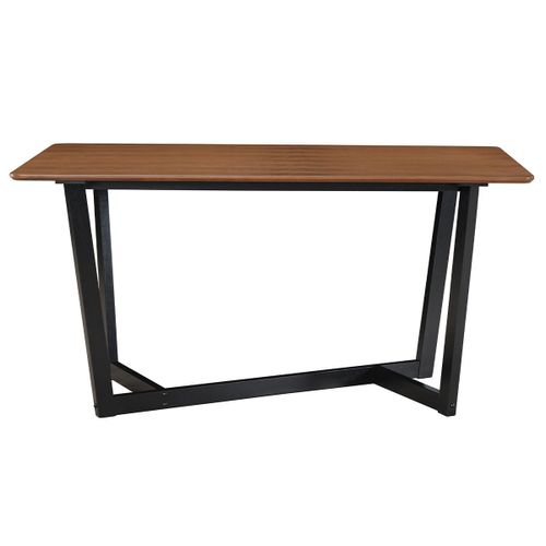 Table Design Rectangulaire Noyer Et Bois Teinté Noir L150 Cm Kouk