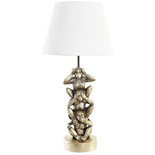 Lampe À Poser Dorée Singes De La Sagesse 61 Cm
