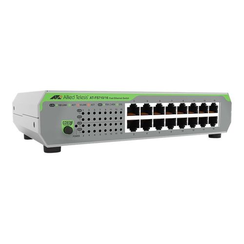Allied Telesis CentreCOM AT-FS710/16 - Commutateur - non géré - 16 x 10/100 - de bureau, Montable sur rack
