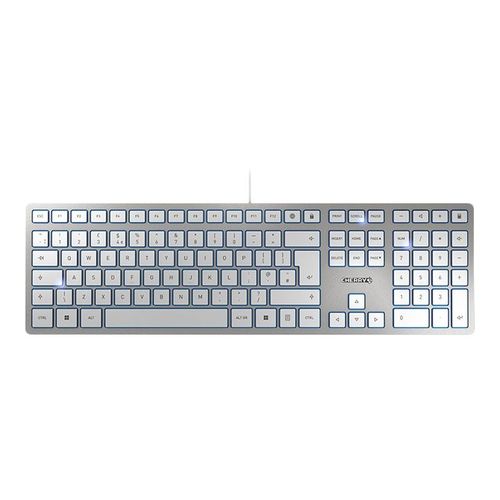 CHERRY KC 6000 SLIM - Clavier - USB - R.-U. - commutateur : CHERRY SX - argent