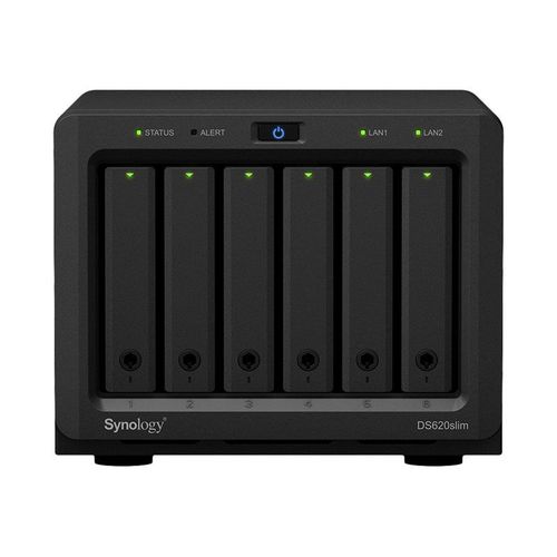 Synology Disk Station DS620slim - Serveur NAS - 6 Baies - SATA 6Gb/s - RAID 0, 1, 5, 6, 10, JBOD - RAM 2 Go - Gigabit Ethernet - iSCSI support