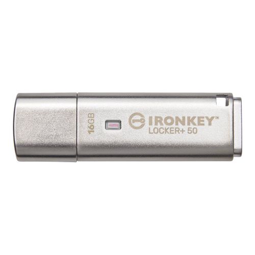 Kingston IronKey Locker+ 50 - Clé USB - chiffré - 16 Go - USB 3.2 Gen 1