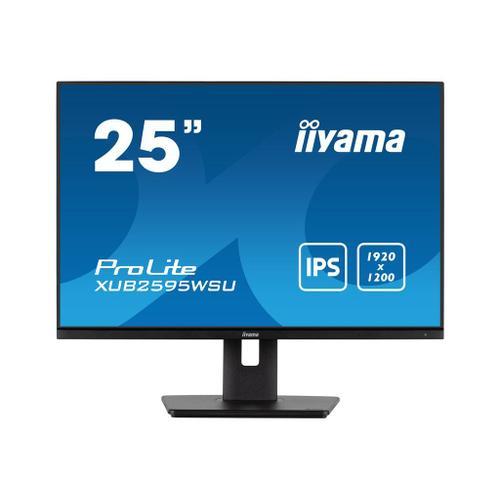 iiyama ProLite XUB2595WSU-B5 - Écran LED - 25" - 1920 x 1200 WUXGA - IPS - 300 cd/m² - 1000:1 - 4 ms - HDMI, VGA, DisplayPort - haut-parleurs - noir, mat