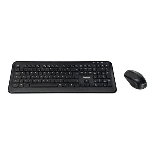 Targus - Ensemble clavier et souris - combo - full size - sans fil - 2.4 GHz - AZERTY - Français - noir
