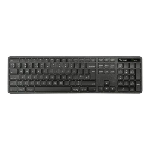 Targus EcoSmart - Clavier - full size - antimicrobienne - sans fil - Bluetooth 5.0, 2.4 GHz - QWERTY - Nordique - noir