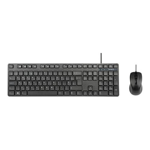 Targus - Ensemble clavier et souris - full size - antimicrobienne - USB - QWERTY - Espagnol - noir