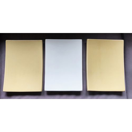 Lot De 3 Plats De Présentation Pagode En Céramique 20 X 27,5 Cm